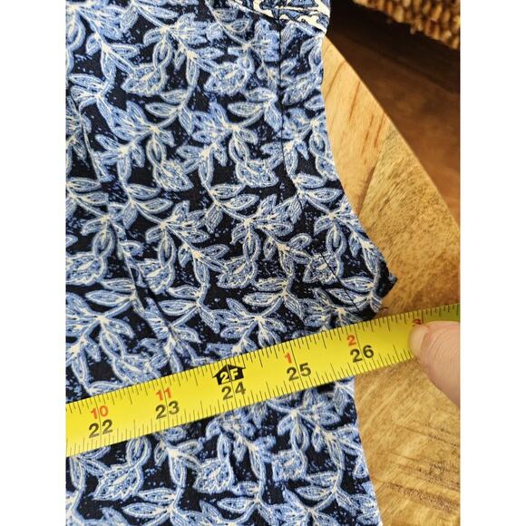 Habitat Blooming Vines Easy Shirt BlousebBlue Size S Floral Bohemian - Picture 6 of 10